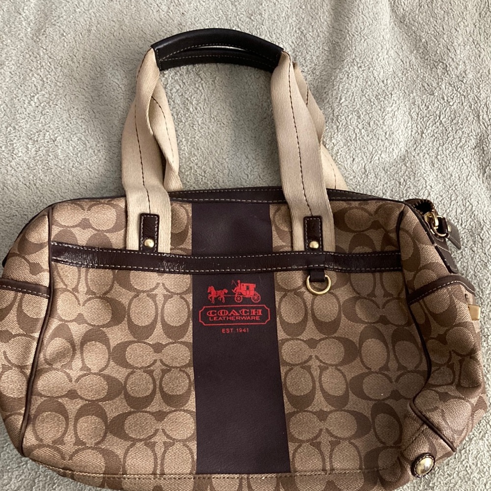 Brown Coach tote bag